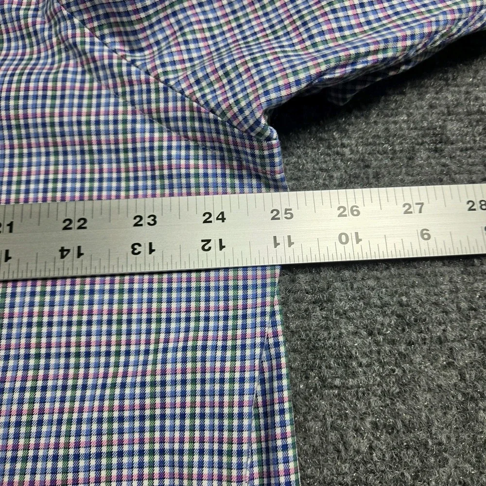 Polo Ralph Lauren Blue Plaid Button Down Custom Fit Dress Shirt 17.5 Pony NWT